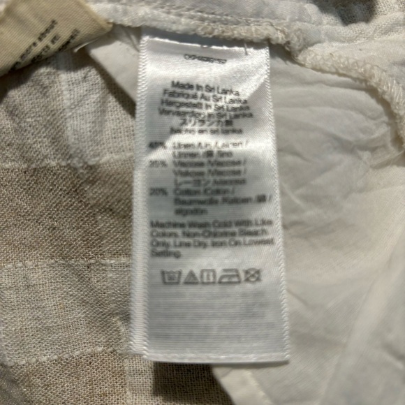 MADEWELL Sz 0 Linen Viscose Cotton Checkered High Rise Cuffed Pleated Shorts - Picture 7 of 7